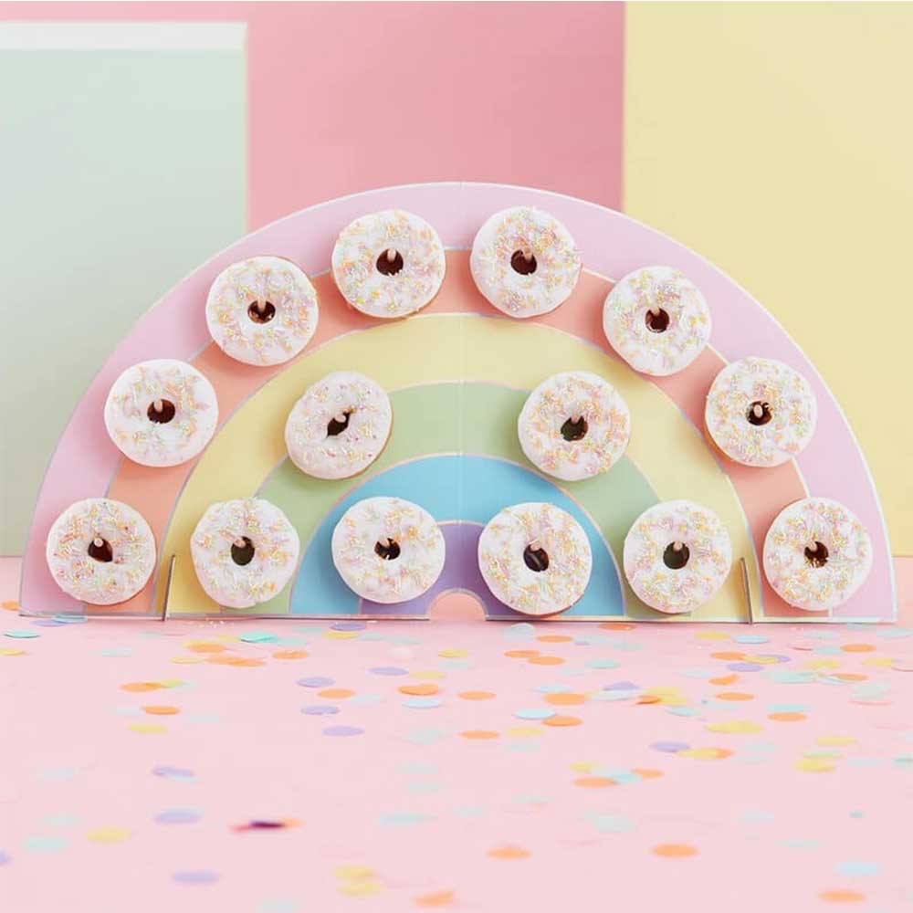 Donutvegg Regnbue Pastell
