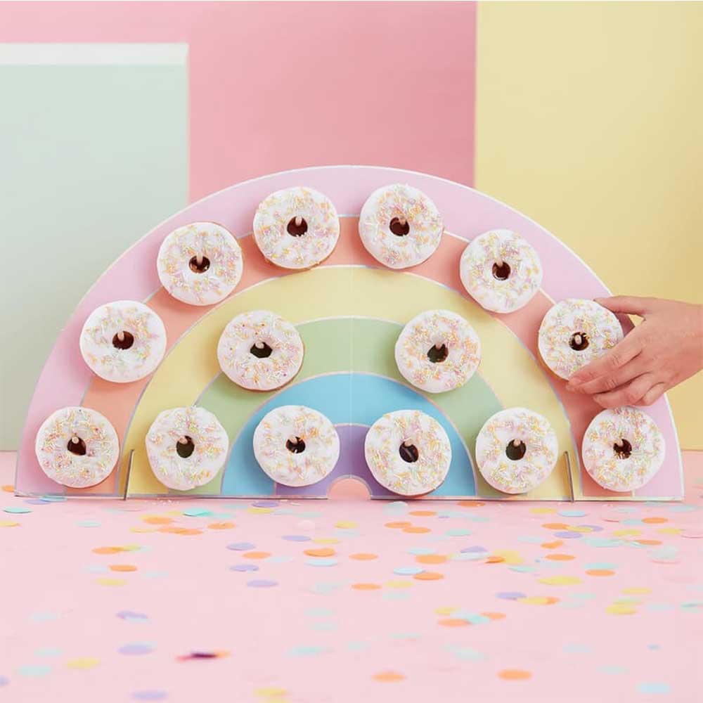 Donutvegg Regnbue Pastell