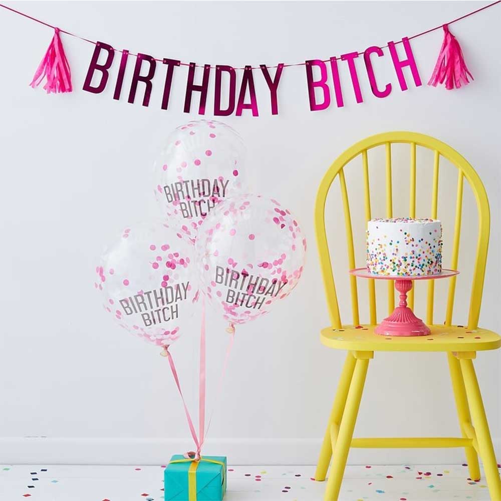 Naughty Party Birthday Bitch Dekorasjonssett