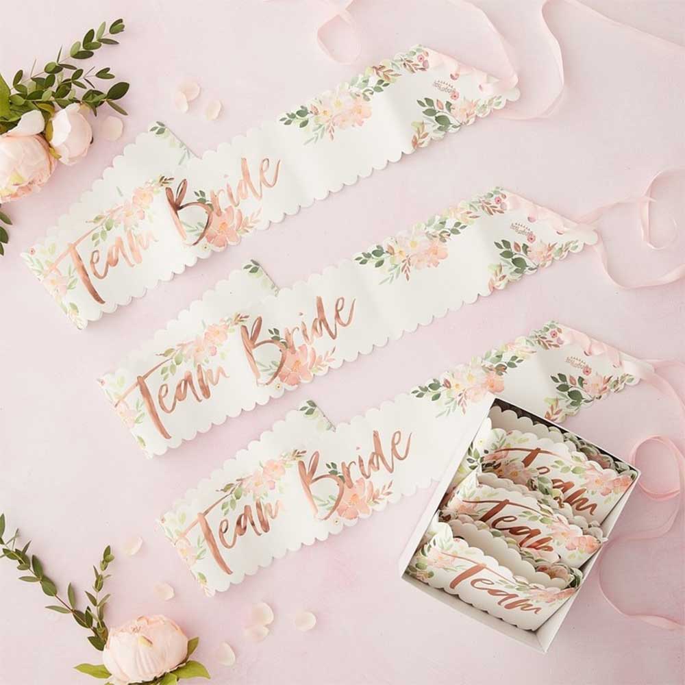 Team Bride Sashes Blomstrete 6 stk.
