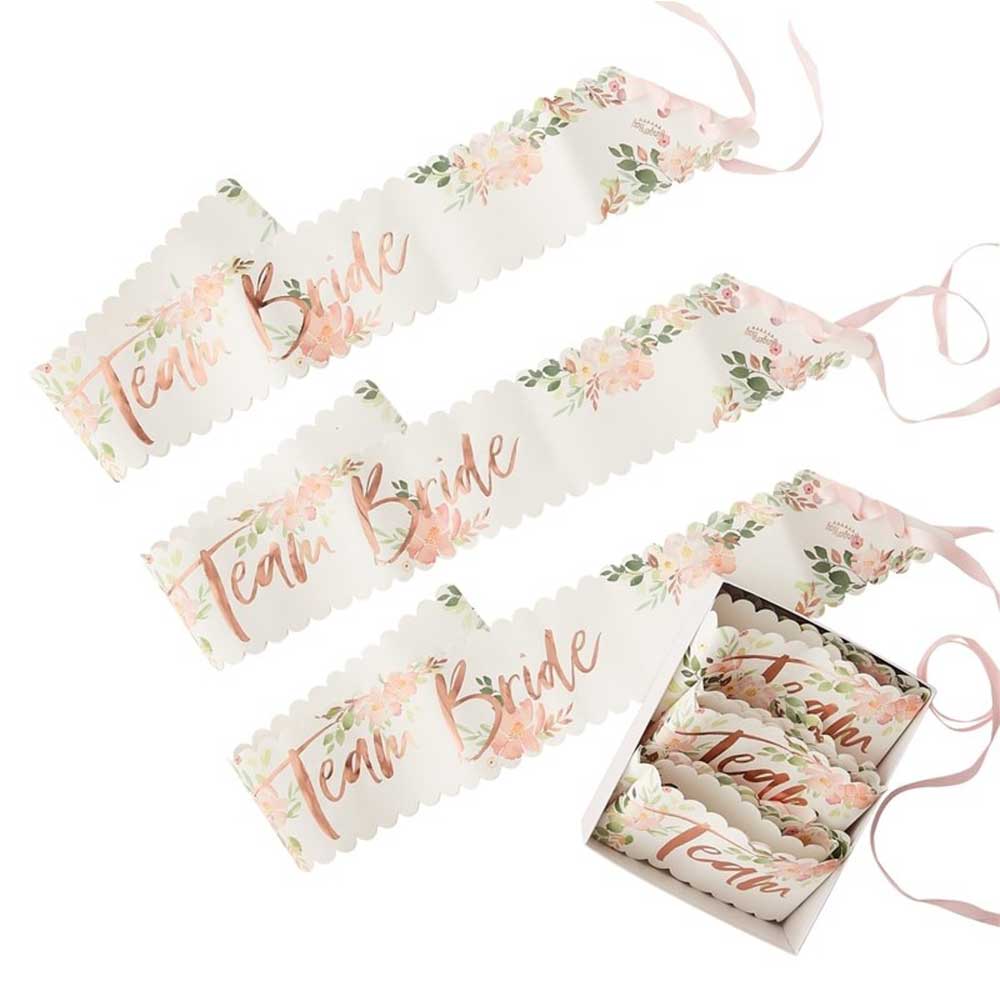 Team Bride Sashes Blomstrete 6 stk.