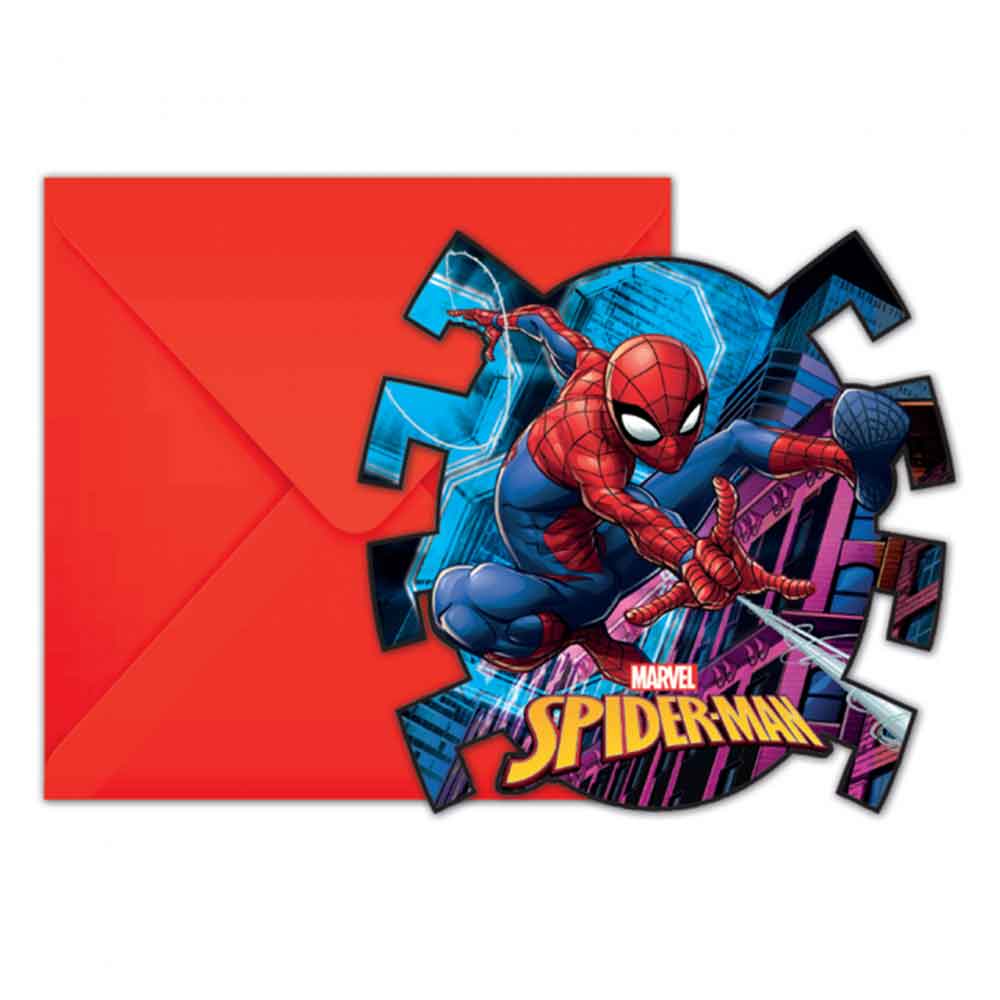 Spiderman Team Up Invitasjoner 6 stk.