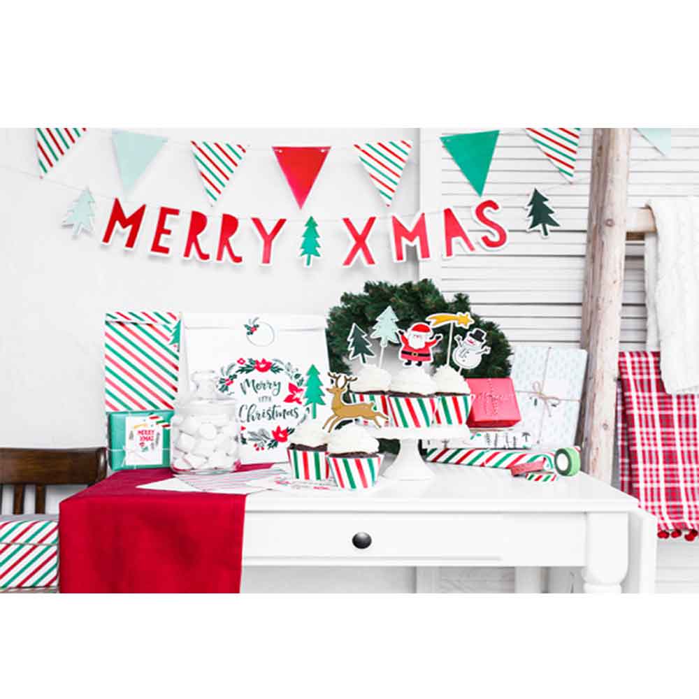 Banner Merry Xmas Rødt og Grønt