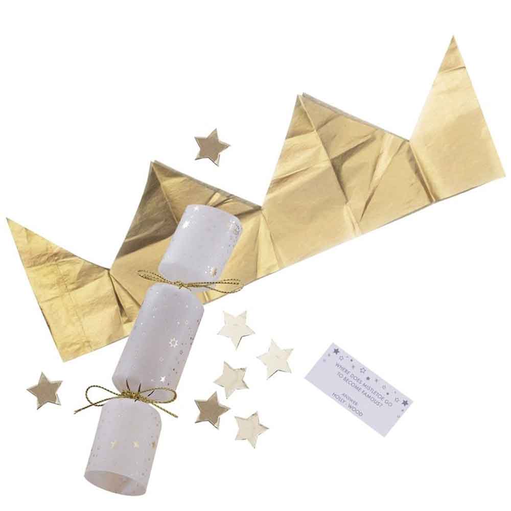 Gold Glitter Smellbonboner Gull og Hvit Stjerne 6 stk.
