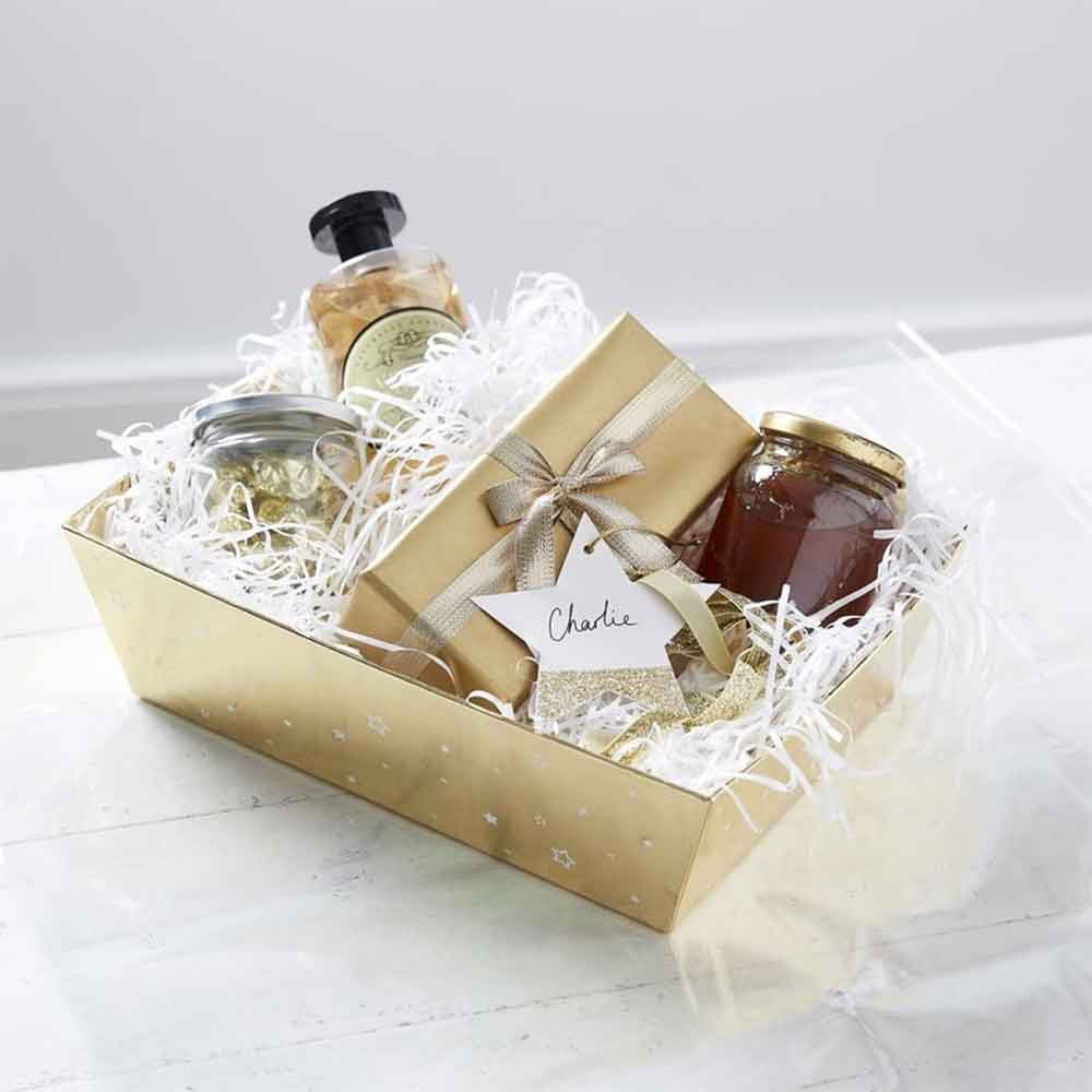 Gold Glitter Julegavekurv Making Kit