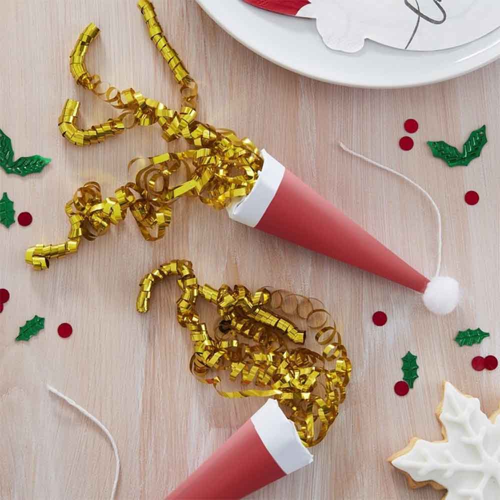 Silly Santa Party Poppers 8 stk.