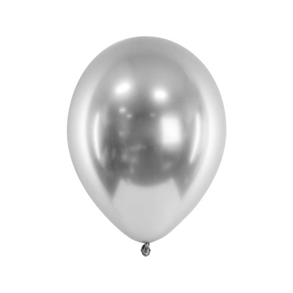 Chrome Ballonger Sølv 50 stk.