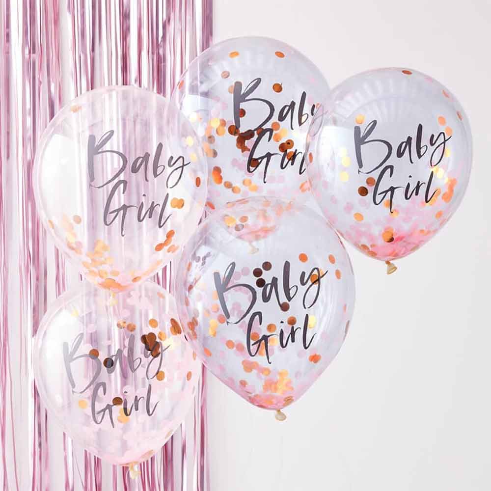 Twinkle Twinkle Rosa Baby Girl Konfetti Ballonger 5 stk.