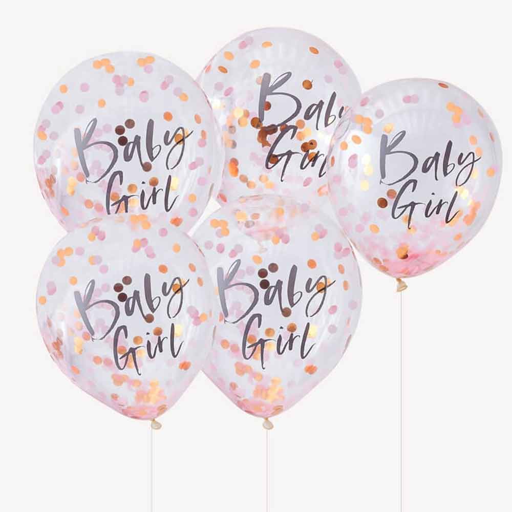 Twinkle Twinkle Rosa Baby Girl Konfetti Ballonger 5 stk.