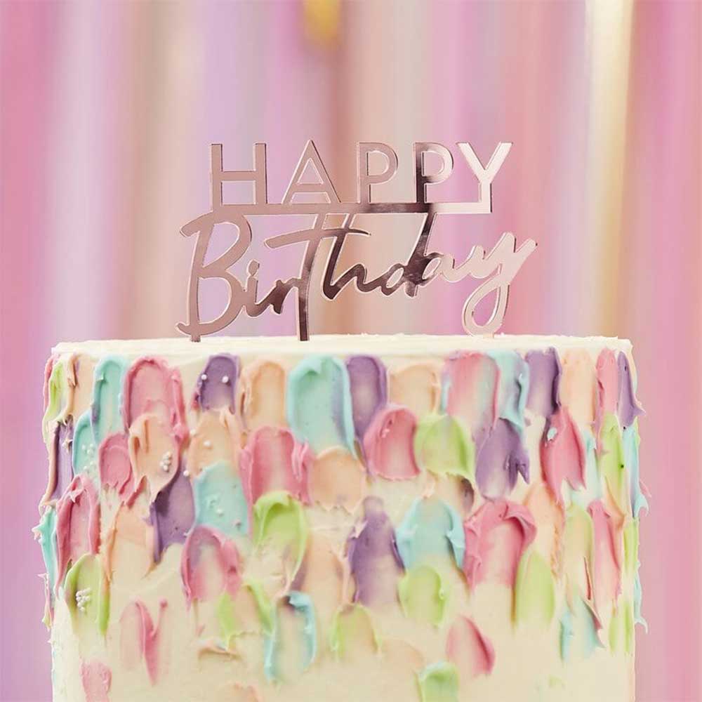 Mix It Up Happy Birthday Rosegull Kaketopp