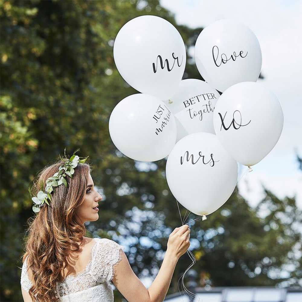 Botanical Wedding Hvit Ballongbukett Bryllup