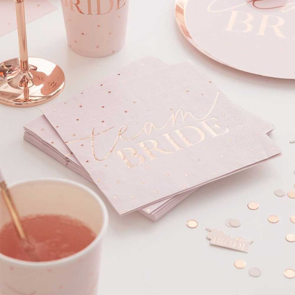 Brides Besties Rosegull Servietter 16 stk.