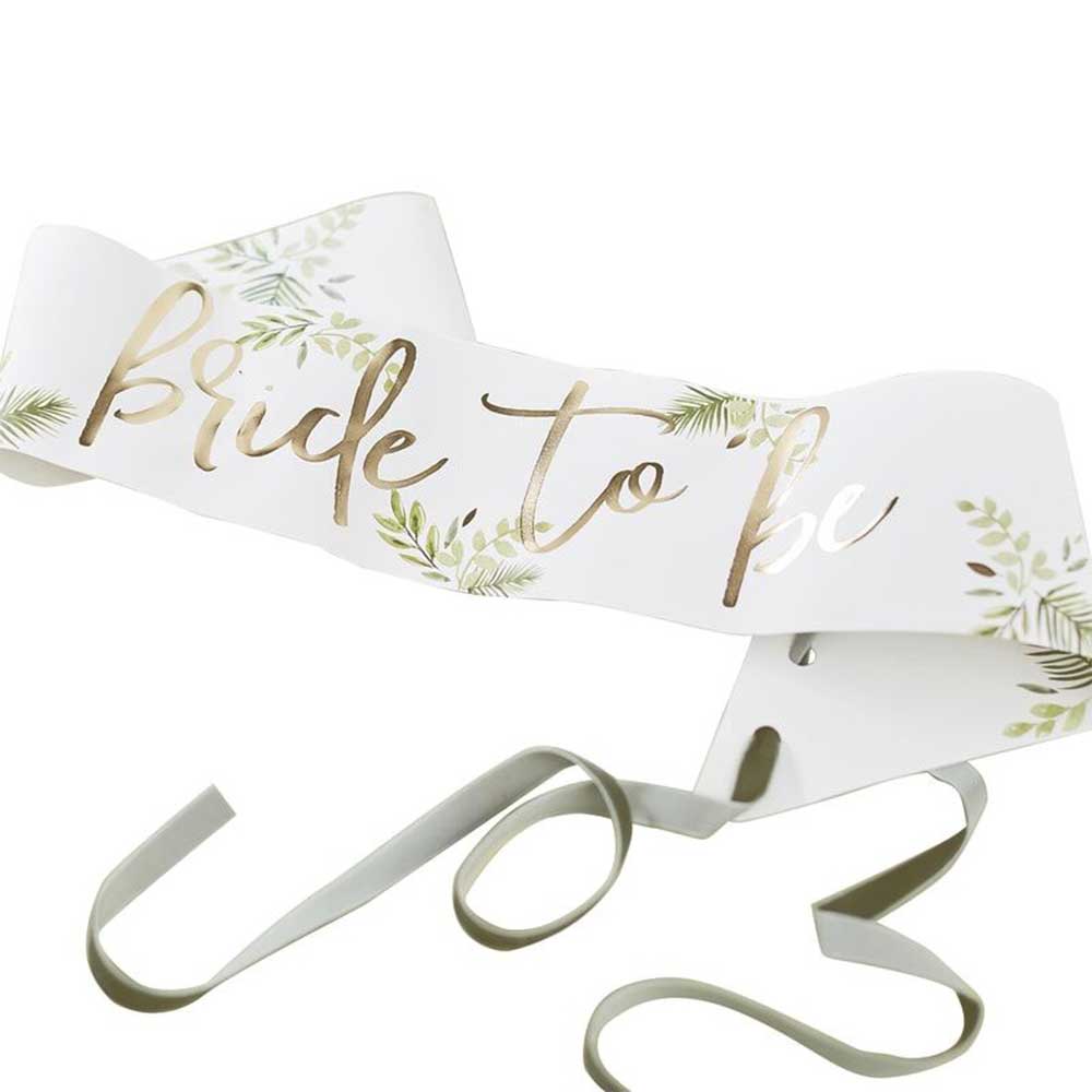 Bride To Be Gullfolie Sash Bånd