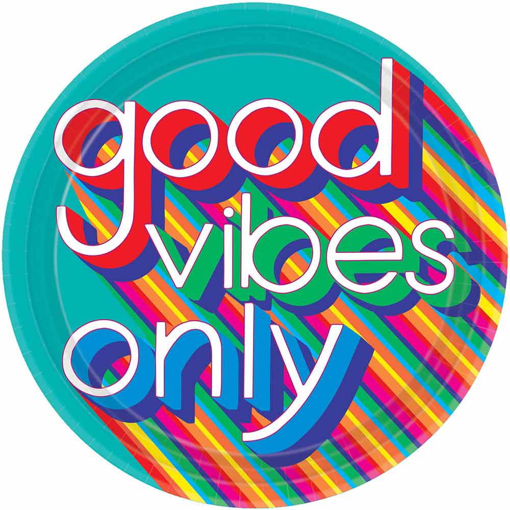 60s Good Vibes Only Tallerken 8 stk.