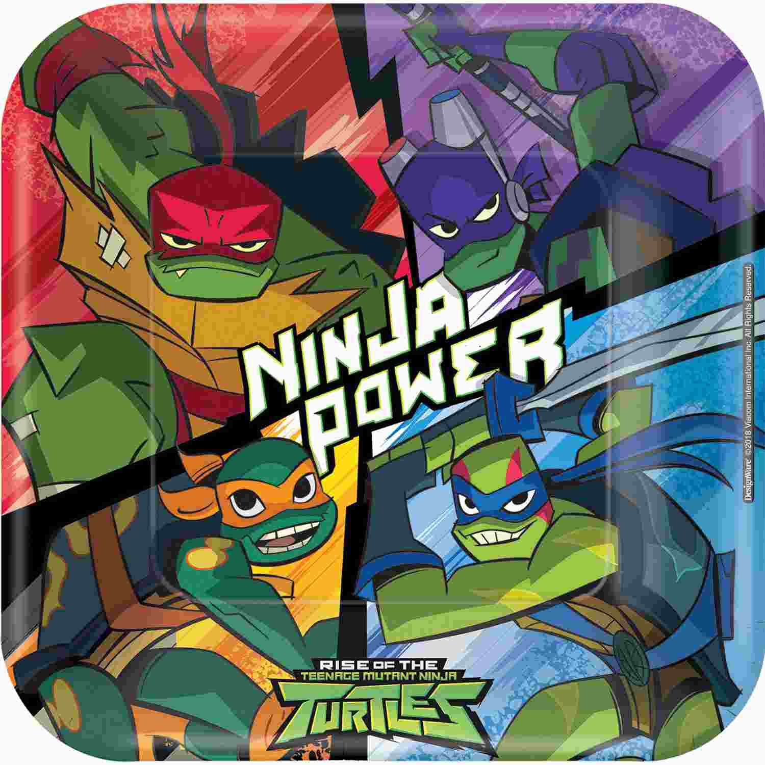 Rise Of The Teenage Mutant Ninja Turtles Tallerkener 8 stk.