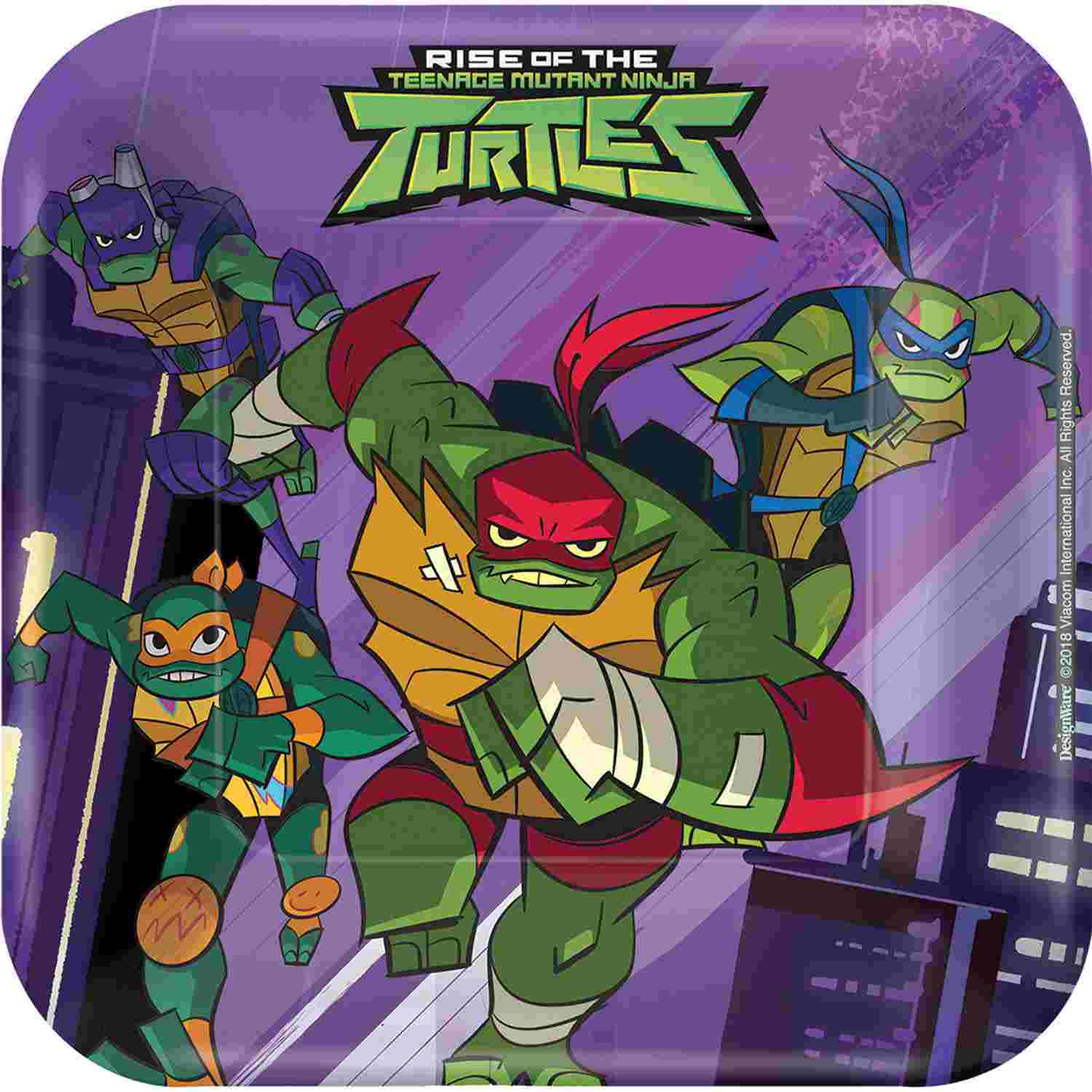 Rise Of The Teenage Mutant Ninja Turtles Tallerken Liten 8 stk.