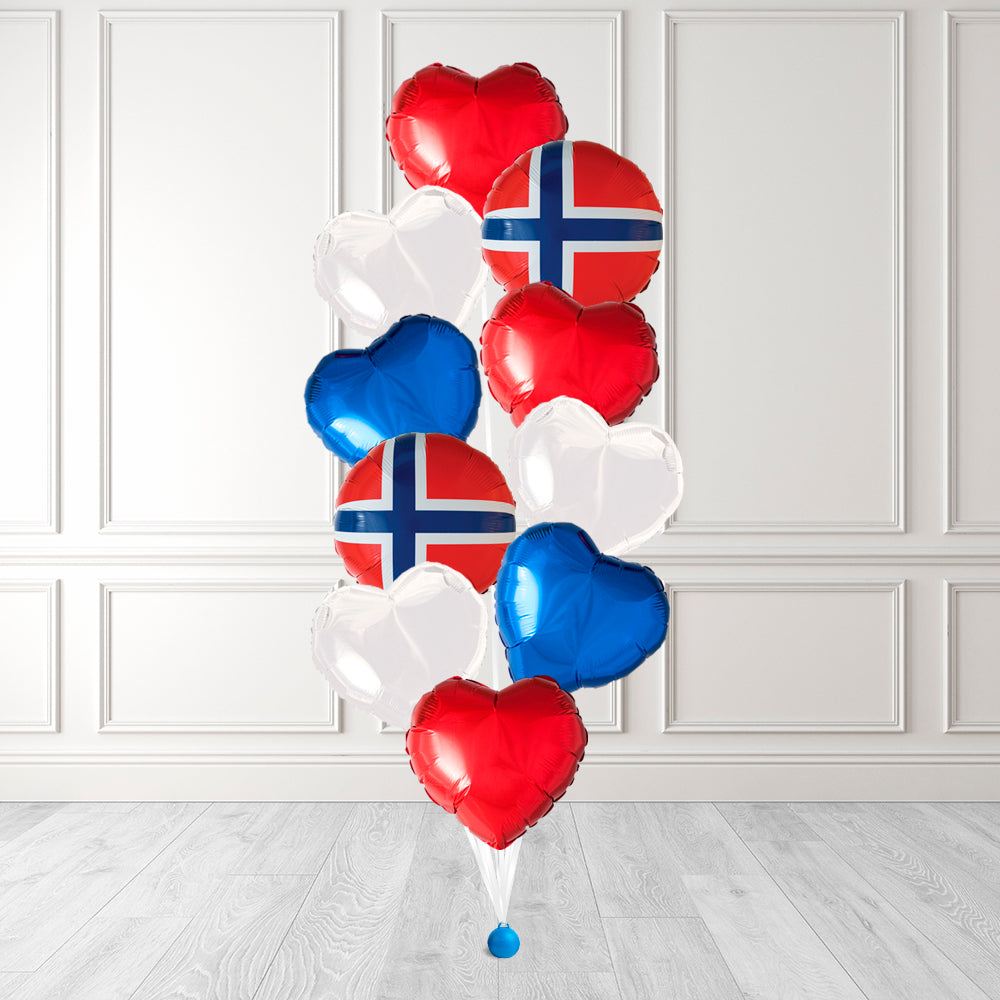 17. Mai Norge ballongbukett med helium