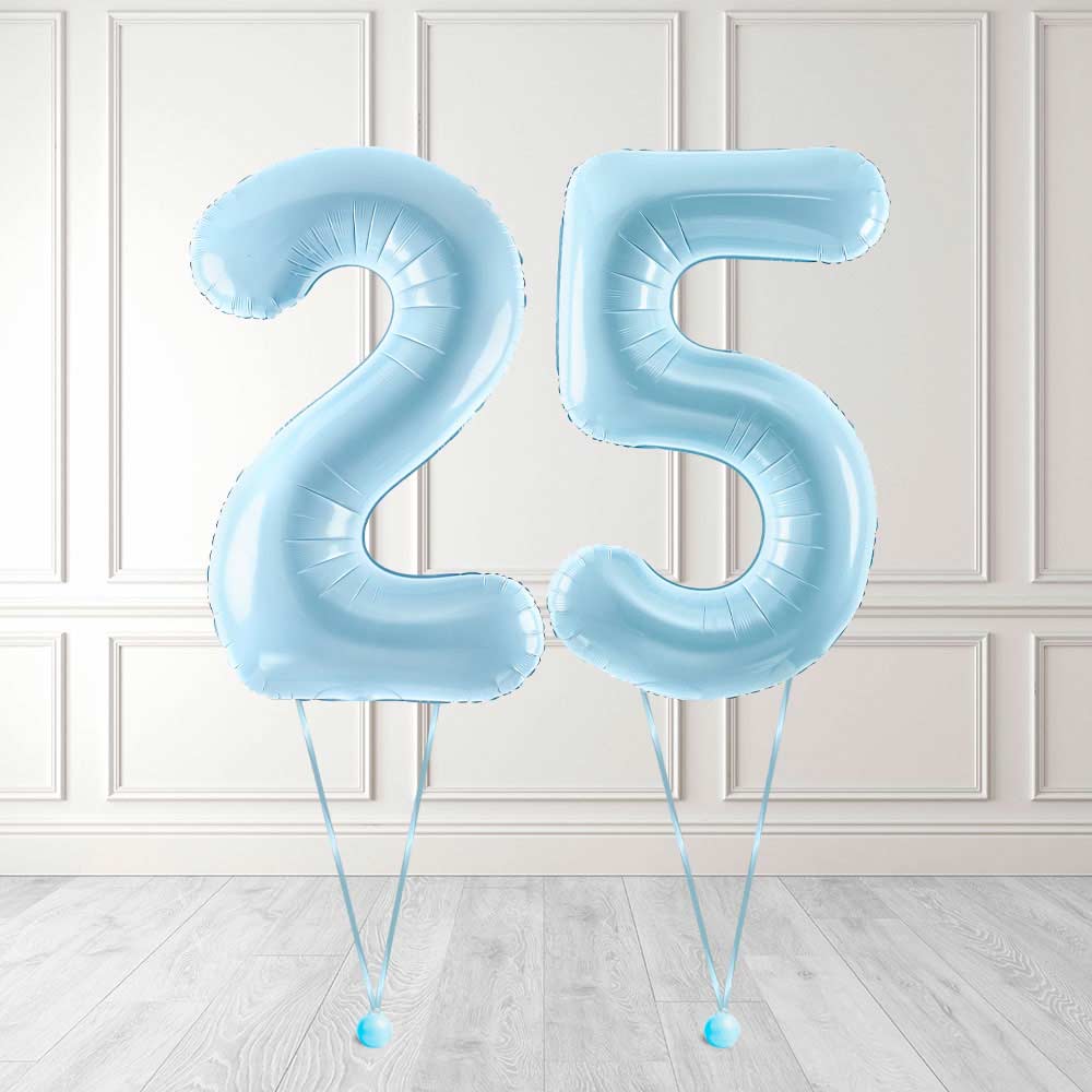 Tallballong Kit Baby Blå med Helium - Velg ditt tall