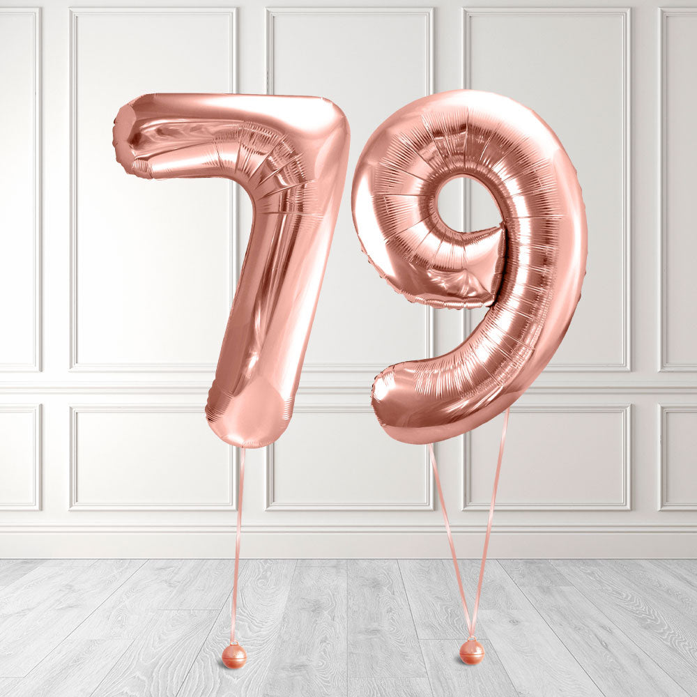 Tallballong Kit Rosegull med Helium - Velg ditt tall