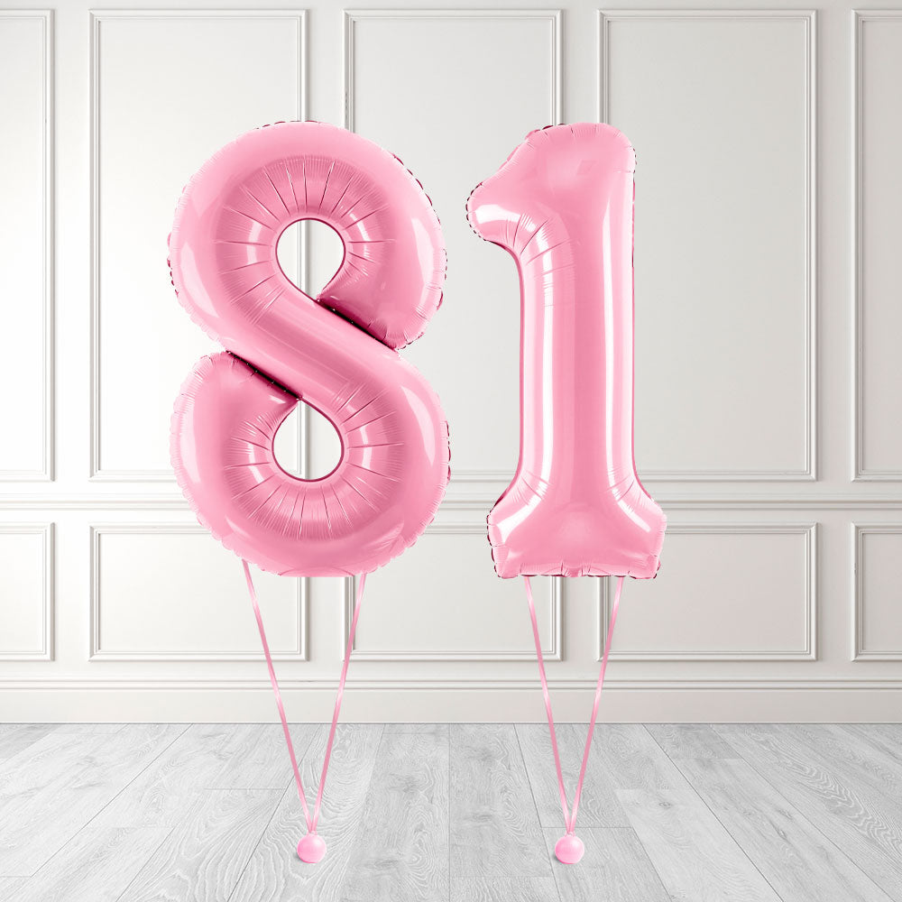 Tallballong Kit Baby Rosa med Helium - Velg ditt tall