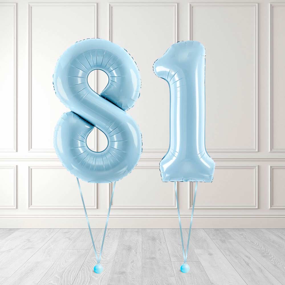 Tallballong Kit Baby Blå med Helium - Velg ditt tall