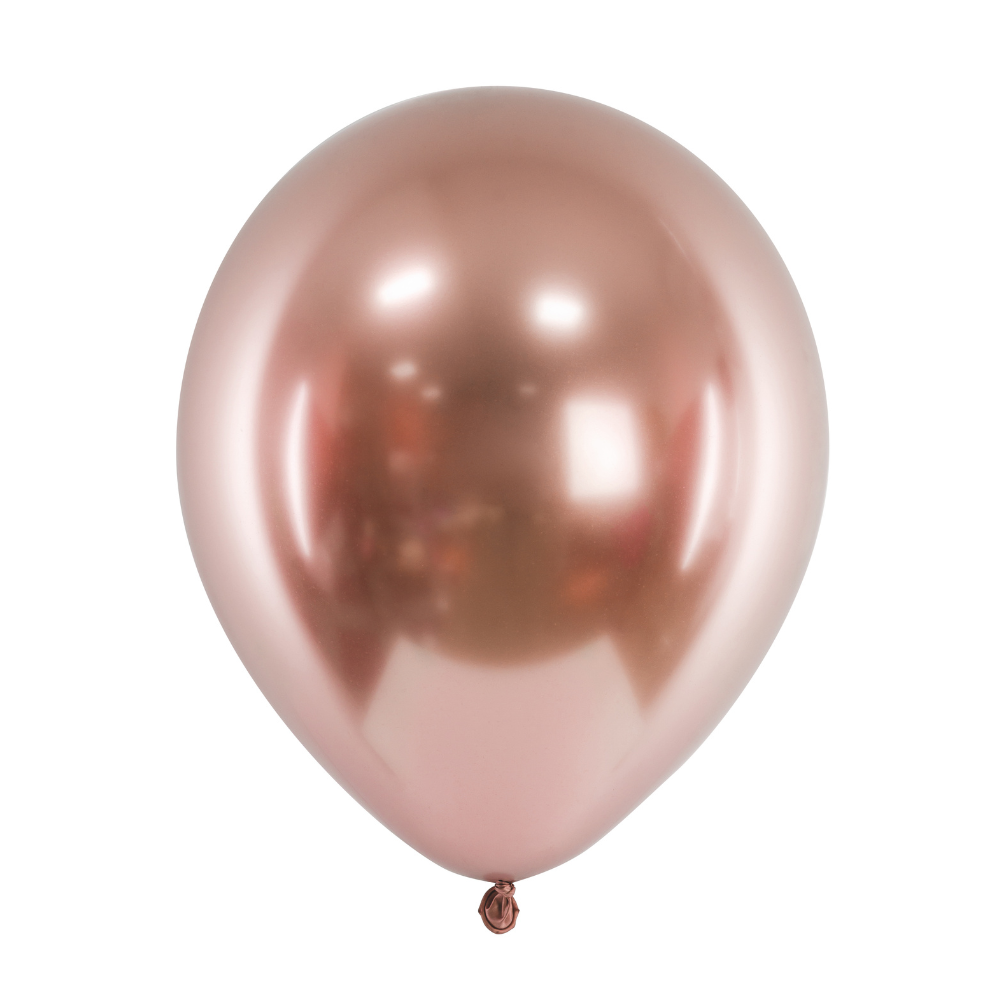 Chrome Ballong Rosegull 10 stk.