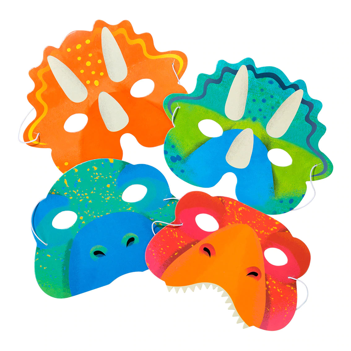 Dino Party Pappmasker 8 stk.