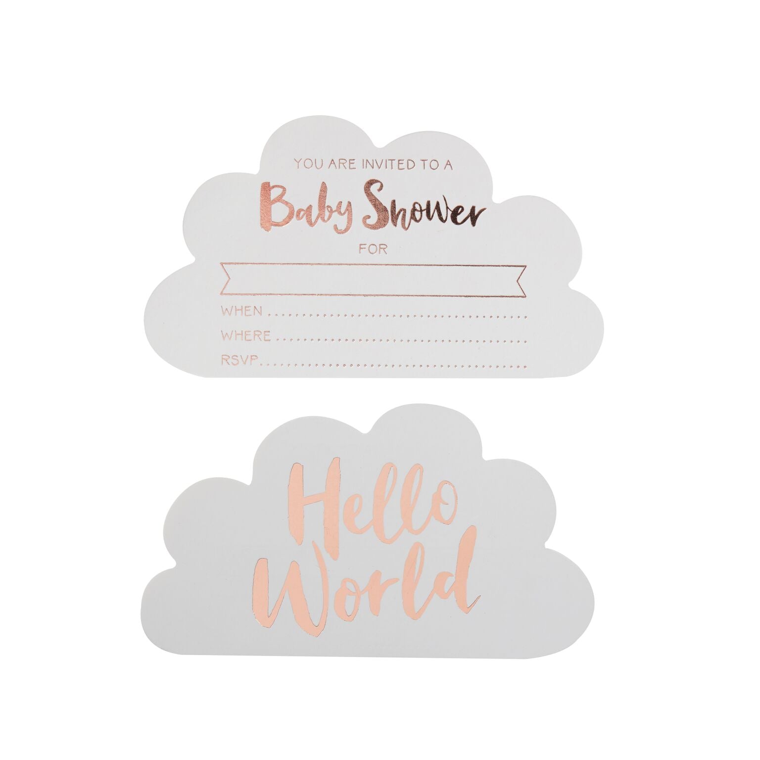 Hello World Babyshower Invitasjoner