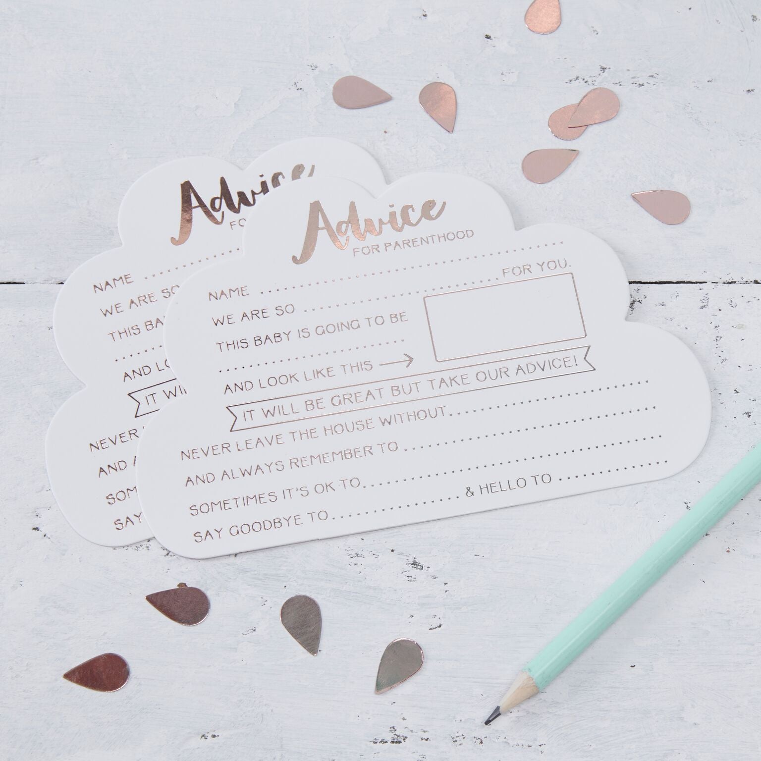 Babyshower Kort m. Tips 10 stk.